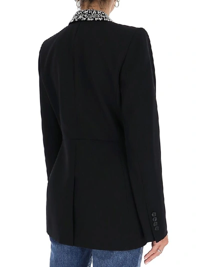 Shop Givenchy Embellished Collar Peplum Blazer In Black