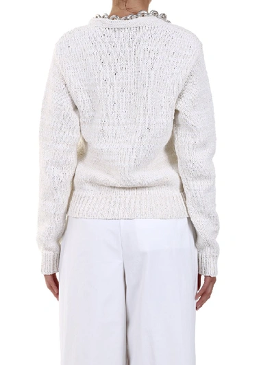 Shop Bottega Veneta Chunky Chain Sweater In White