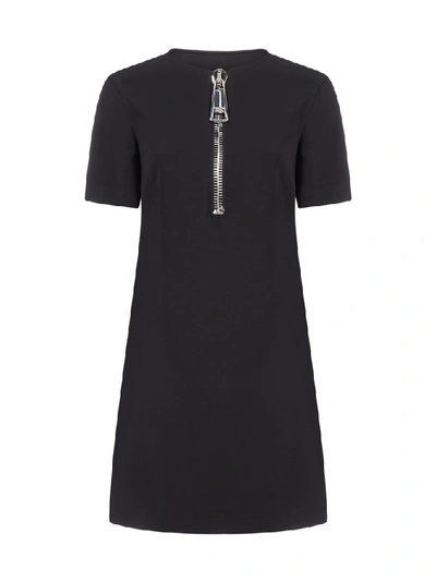 Shop Moschino Zipped Mini Dress In Black