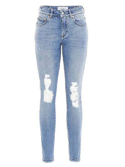 Shop Givenchy Distressed Skinny Jeans In Blue