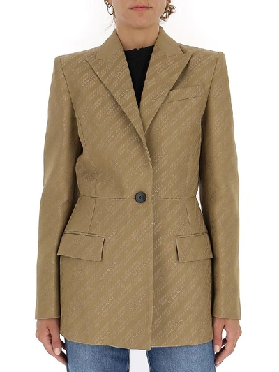 Shop Givenchy Chain Jacquard Blazer In Beige