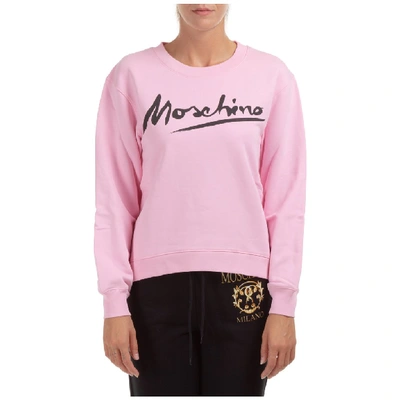 Shop Moschino Logo Sweatshirt In Pink