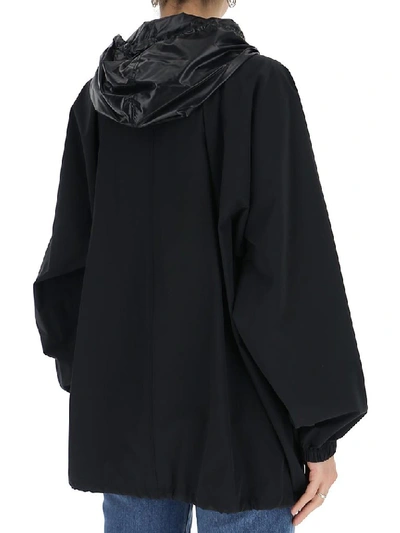 Shop Givenchy Logo Hooded Windbreaker Jacket In Black