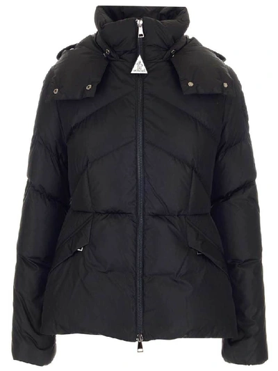 Shop Moncler Aloes Hooded Down Jacket In Black