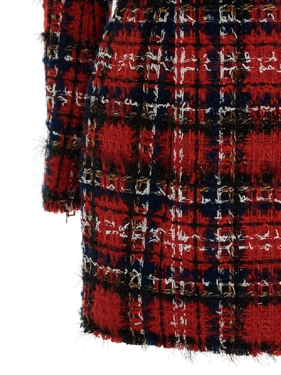 Shop Balmain Tweed Long Sleeve Mini Dress In Multi