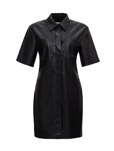 Shop Nanushka Berto Mini Shirt Dress In Black