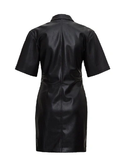 Shop Nanushka Berto Mini Shirt Dress In Black