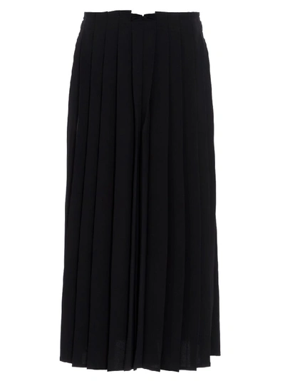 Shop Mm6 Maison Margiela Pleated Cropped Trousers In Black