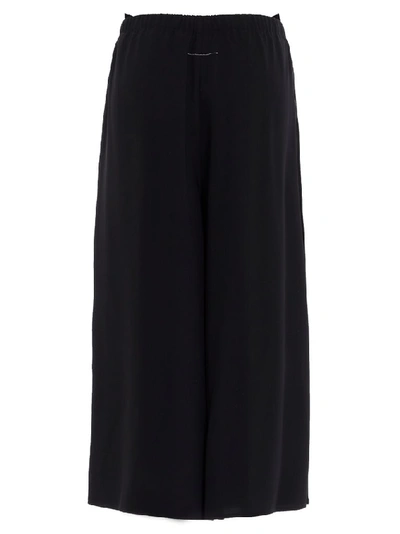 Shop Mm6 Maison Margiela Pleated Cropped Trousers In Black