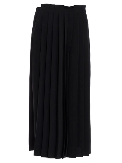 Shop Mm6 Maison Margiela Pleated Cropped Trousers In Black