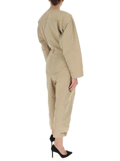 Shop Givenchy Cargo Cropped Jumpsuit In Beige