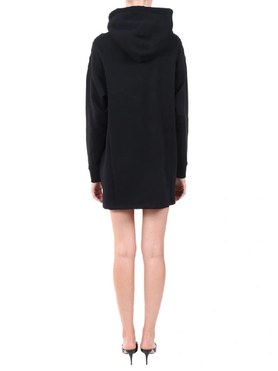 Shop Gucci Original Print Hooded Dress In Black