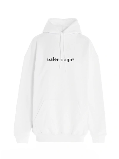 Shop Balenciaga New Copyright Print Hoodie In White