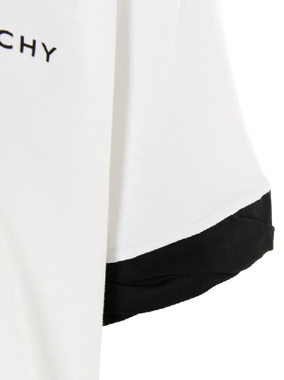 Shop Givenchy Logo Printed Contrast Sleeve T In White