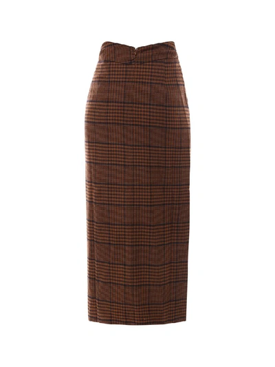 Shop Nanushka Samara Midi Skirt In Brown