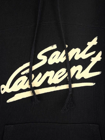 Shop Saint Laurent 50s Signature Hoodie In Black