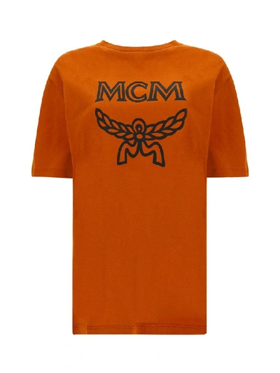 Shop Mcm Logo T In Orange