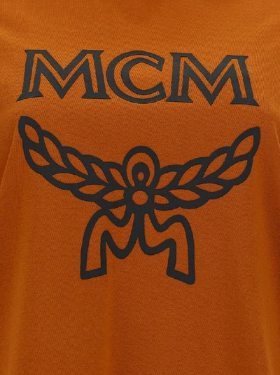 Shop Mcm Logo T In Orange