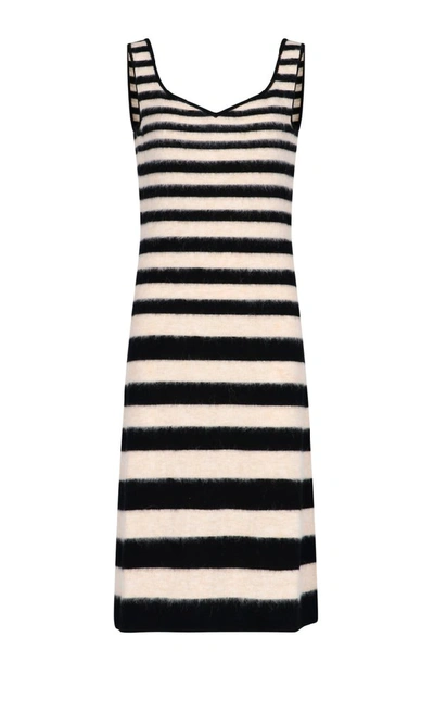 Shop Marni Striped Knitted Midi Dress In Multi