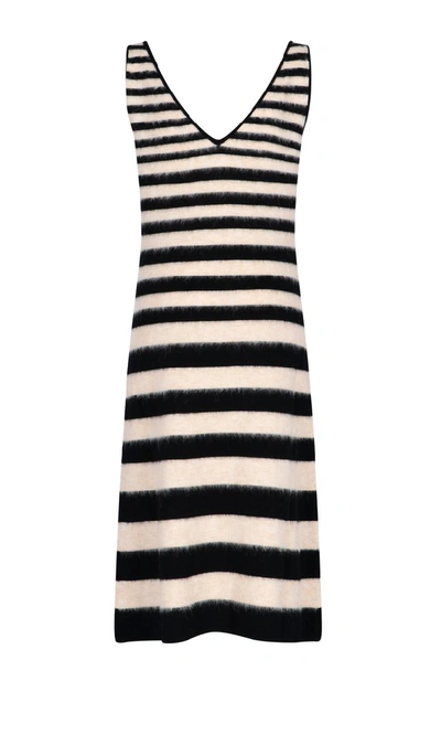 Shop Marni Striped Knitted Midi Dress In Multi