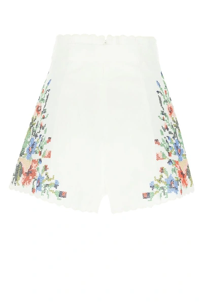 Shop Zimmermann Juliette Cross Stitch Shorts In White