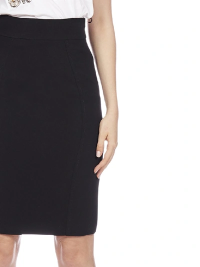 Shop Moschino Fitted Pencil Skirt In Black
