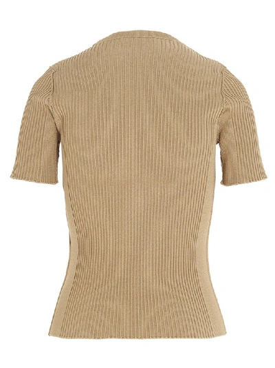 Shop Givenchy Chain Ribbed Top In Beige