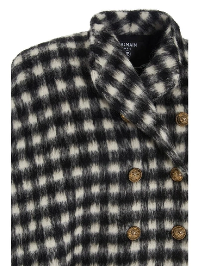 Shop Balmain Houndstooth Cape In Multi