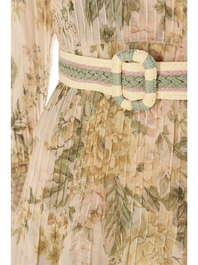 Shop Zimmermann Amelie Pintuck Flounce Dress In Multi