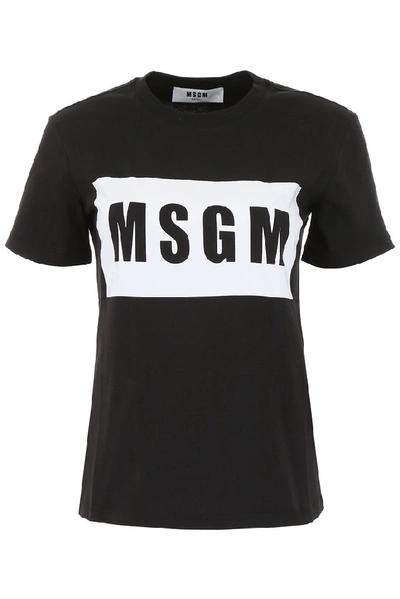 Shop Msgm Box Logo T In Black