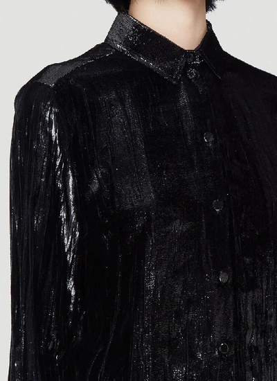 Shop Gucci Shiny Velvet Shirt In Black
