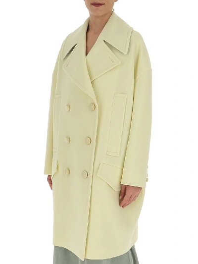 Shop Givenchy Double Breasted Coat In Yellow