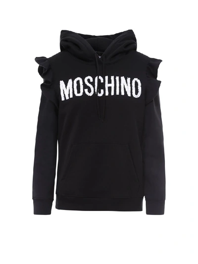 Shop Moschino Logo Shoulder In Black