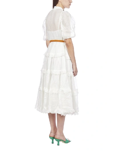 Shop Zimmermann Amelie Scallop Frill Dress In White