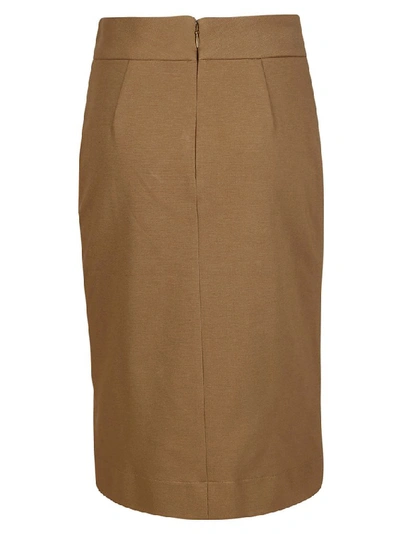 Shop Givenchy 4g Button Pencil Skirt In Brown