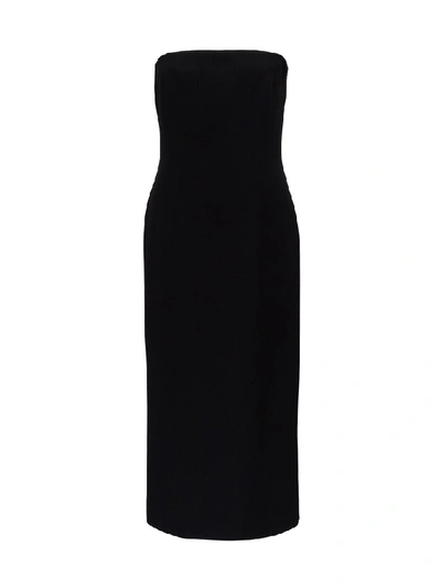 Shop Givenchy Strapless Midi Dress In Black