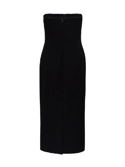 Shop Givenchy Strapless Midi Dress In Black