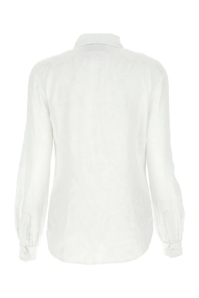 Shop Moschino Jacquard Shirt In White