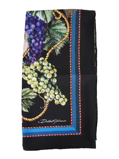 Shop Dolce & Gabbana Grape Print Scarf In Multi