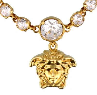 Shop Versace Crystallite Medusa Bracelet In Gold