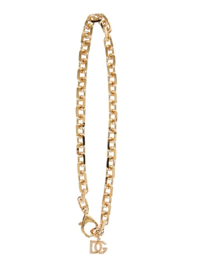 Shop Dolce & Gabbana Logo Chain Necklace In Gold