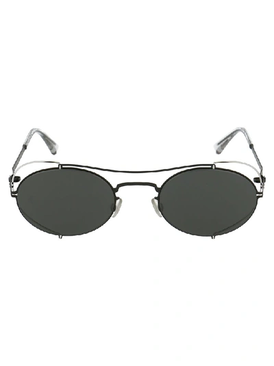 Shop Mykita X Maison Margiela Aviator Frame Sunglasses In Black