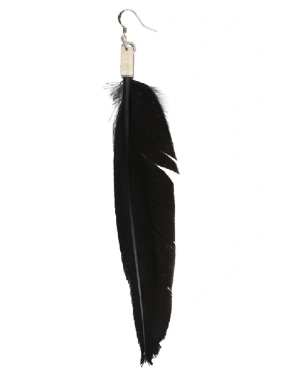 Shop Ann Demeulemeester Feather Single Earring In Black