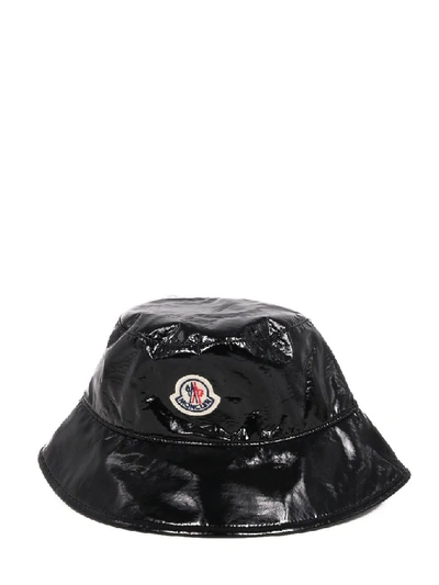 Shop Moncler Logo Bucket Hat In Black