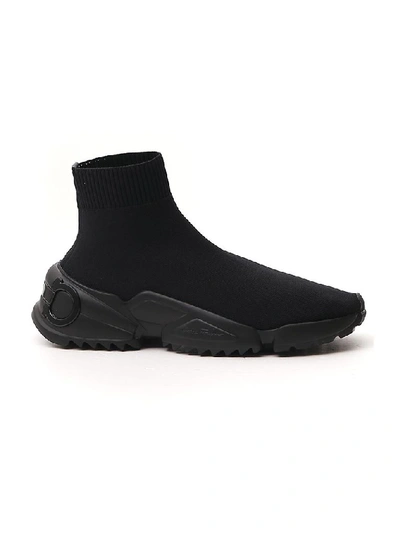 Shop Ferragamo Salvatore  Sock Sneakers In Black