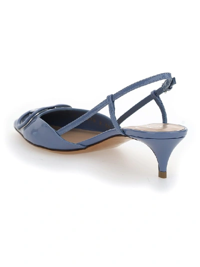 Shop Valentino Vlogo Slingback Pumps In Blue