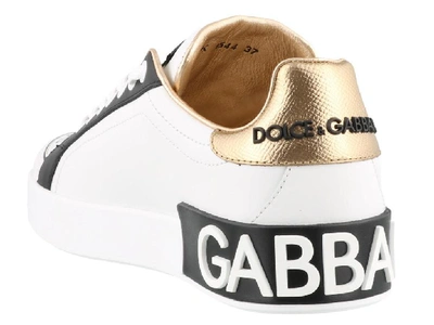 Shop Dolce & Gabbana Embroidered Portofino Sneakers In White