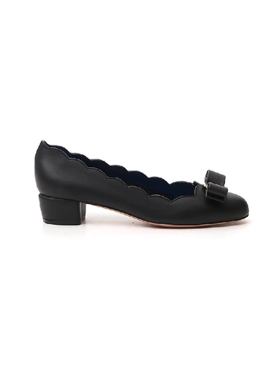 Shop Ferragamo Salvatore  Vara Bow Shell Pumps In Black