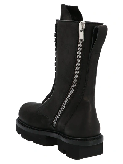 Shop Rick Owens Army Bozo Megatooth Combat Boots In Black