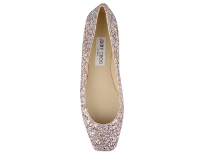 Shop Jimmy Choo Model Glitter Flats In Multi